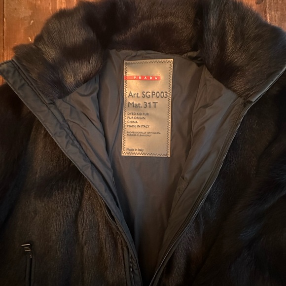 PRADA black kid fur jacket. Unisex. Small men’s / medium women’s. - Picture 8 of 17